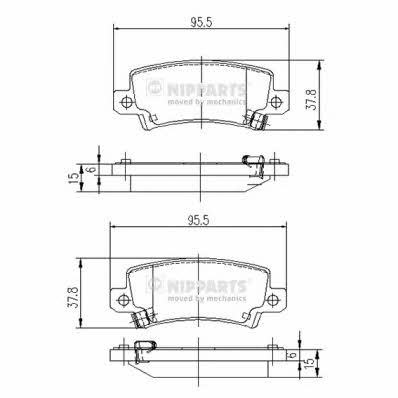 Nipparts J3612025 Brake Pad Set, disc brake J3612025