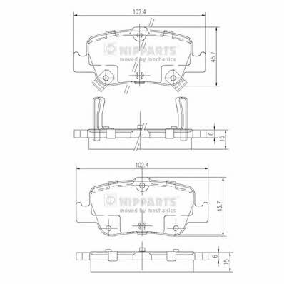 Nipparts J3612033 Brake Pad Set, disc brake J3612033