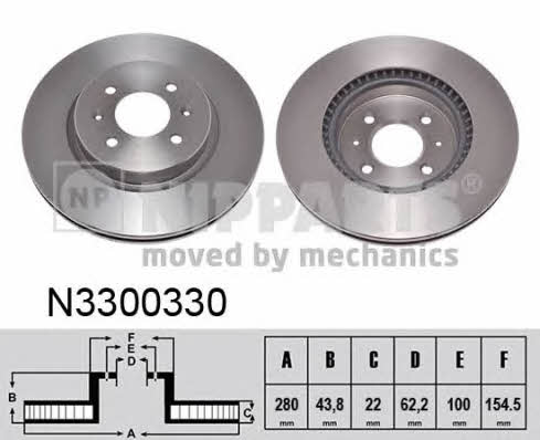 Nipparts N3300330 Front vented brake disc N3300330 N3300330 Nipparts Front vented brake disc