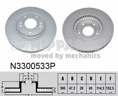 Nipparts N3300533P Front brake disc ventilated N3300533P