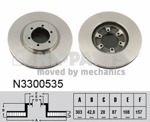 Nipparts N3300535 Front brake disc ventilated N3300535