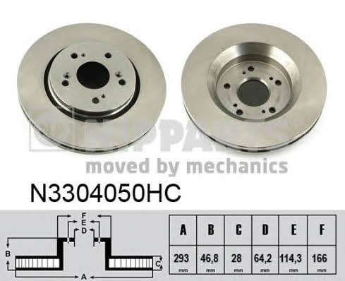 Nipparts N3304050HC Front brake disc ventilated N3304050HC