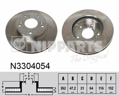 Nipparts N3304054 Brake disc N3304054