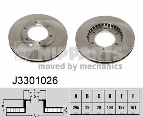Nipparts J3301026 Front brake disc ventilated J3301026