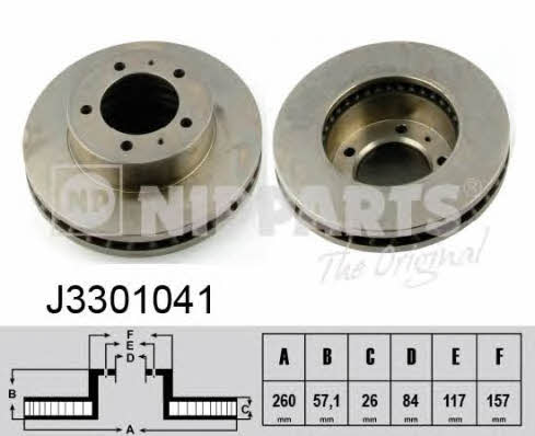 Nipparts J3301041 Front brake disc ventilated J3301041