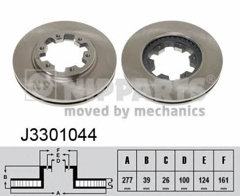 Nipparts J3301044 Front brake disc ventilated J3301044