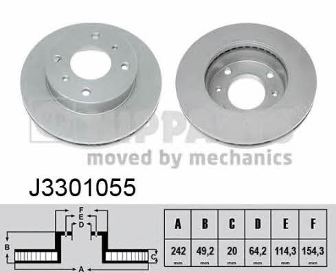 Nipparts J3301055 Front brake disc ventilated J3301055