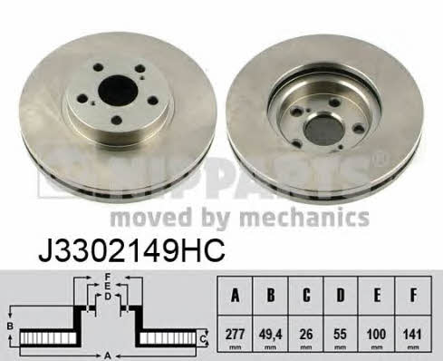 Nipparts J3302149HC Front brake disc ventilated J3302149HC