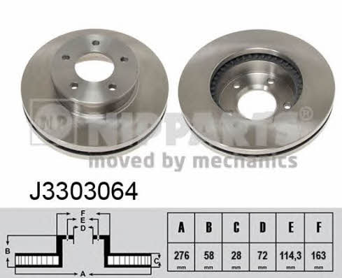 Nipparts J3303064 Brake disc J3303064