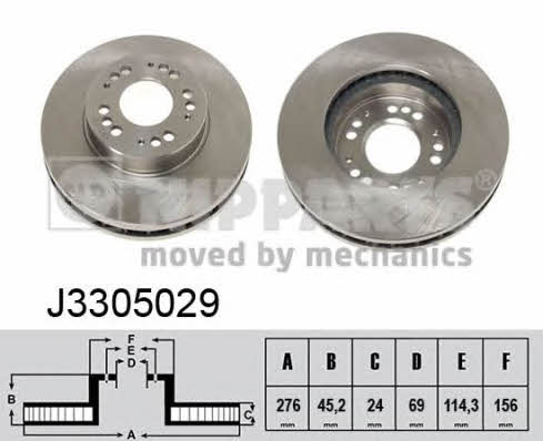 Nipparts J3305029 Brake disc J3305029