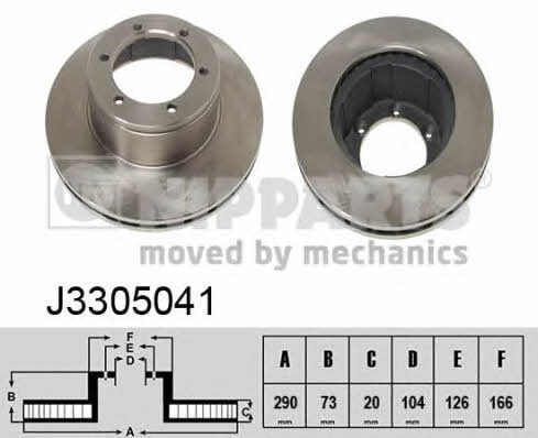 J3305041 Nipparts Rear vented brake disc