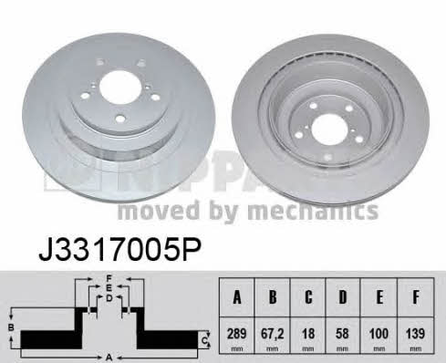 Nipparts J3317005P Rear ventilated brake disc J3317005P