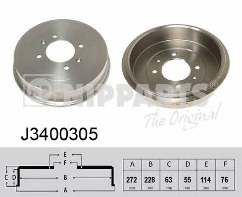 Nipparts J3400305 Rear brake drum J3400305