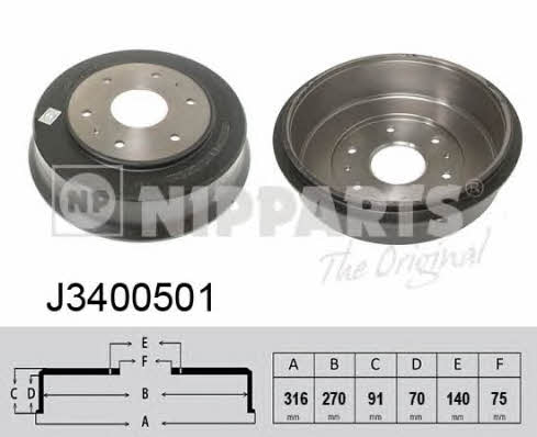 Nipparts J3400501 Rear brake drum J3400501