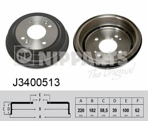Nipparts J3400513 Rear brake drum J3400513