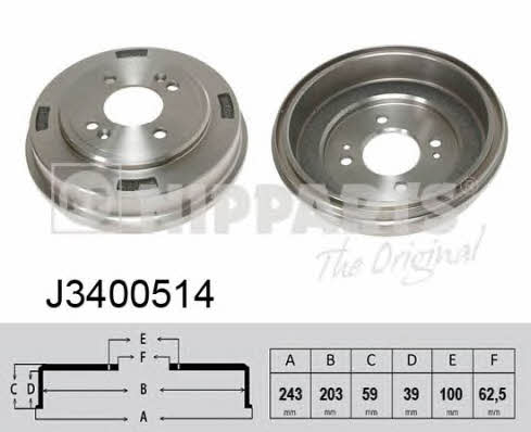 Nipparts J3400514 Rear brake drum J3400514