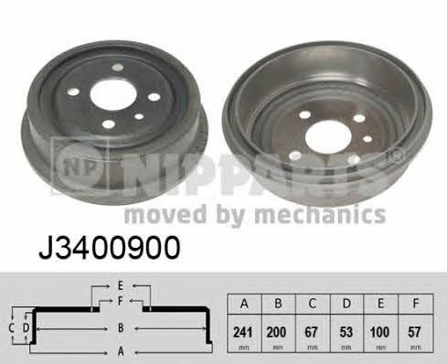 Nipparts J3400900 Rear brake drum J3400900