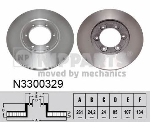Nipparts N3300329 Front brake disc ventilated N3300329