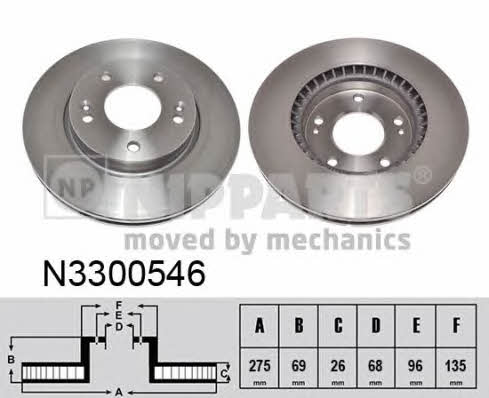 Nipparts N3300546 Front brake disc ventilated N3300546
