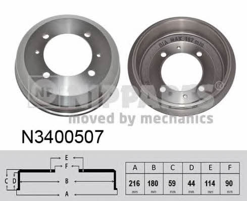 Nipparts N3400507 Rear brake drum N3400507