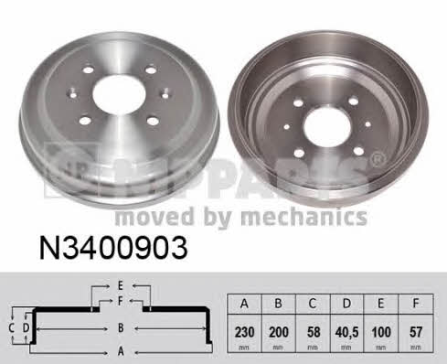 Nipparts N3400903 Rear brake drum N3400903