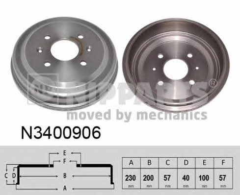 Nipparts N3400906 Rear brake drum N3400906