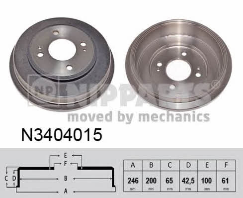 Nipparts N3404015 Rear brake drum N3404015