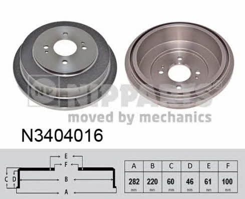 Nipparts N3404016 Rear brake drum N3404016