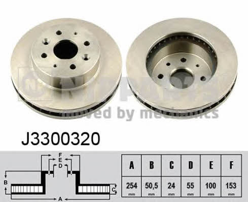 Nipparts J3300320 Front brake disc ventilated J3300320