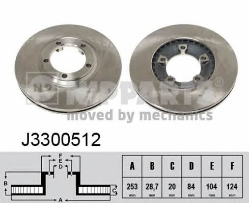 Nipparts J3300512 Front brake disc ventilated J3300512