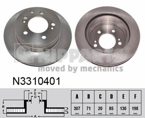 Nipparts N3310401 Rear ventilated brake disc N3310401