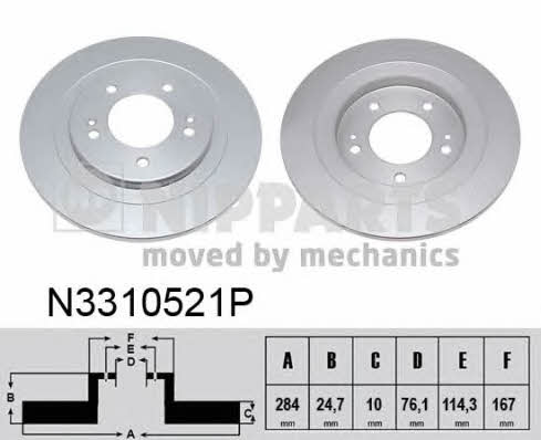 Nipparts N3310521P Rear brake disc, non-ventilated N3310521P
