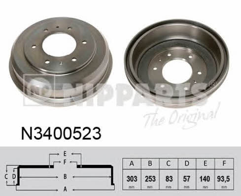 Nipparts N3400523 Rear brake drum N3400523