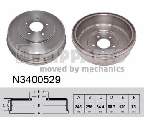 Nipparts N3400529 Rear brake drum N3400529