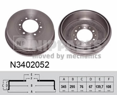 Nipparts N3402052 Rear brake drum N3402052