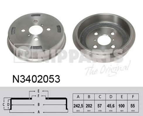 Nipparts N3402053 Rear brake drum N3402053