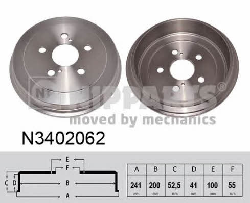 Nipparts N3402062 Rear brake drum N3402062