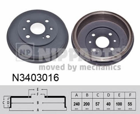 Nipparts N3403016 Rear brake drum N3403016