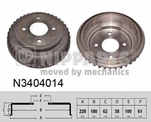 Nipparts N3404014 Rear brake drum N3404014