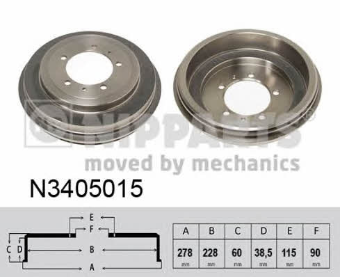 Nipparts N3405015 Rear brake drum N3405015