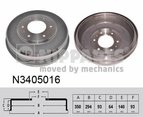 Nipparts N3405016 Rear brake drum N3405016