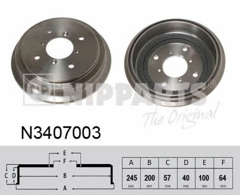 Nipparts N3407003 Rear brake drum N3407003