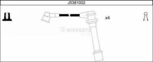 Nipparts J5381002 Ignition cable kit J5381002