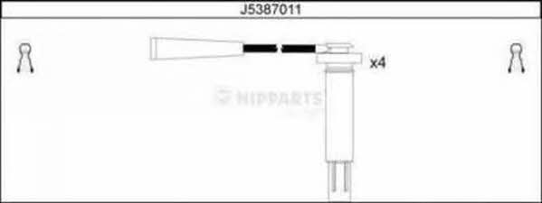 Nipparts J5387011 Ignition cable kit J5387011