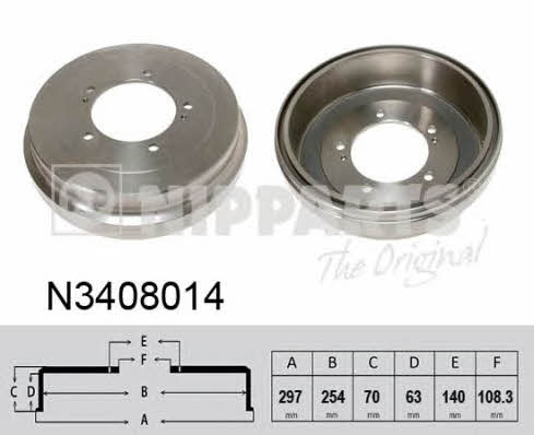 Nipparts N3408014 Rear brake drum N3408014