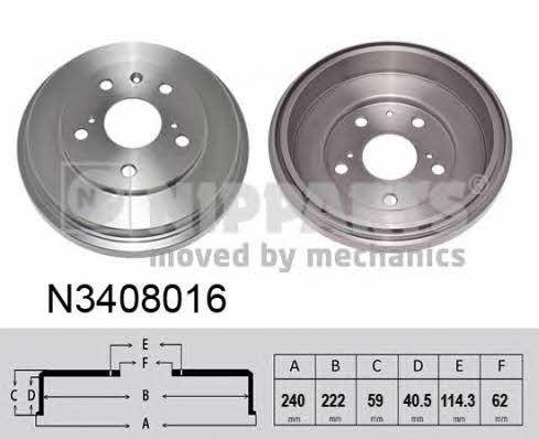 Nipparts N3408016 Rear brake drum N3408016
