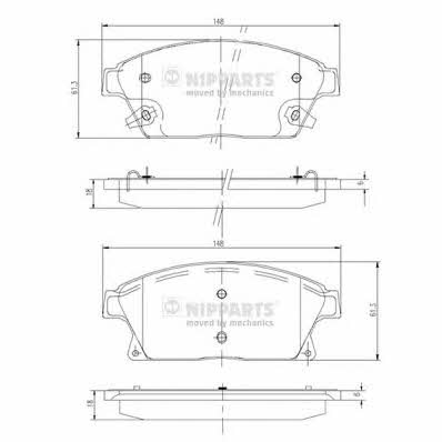 Nipparts N3600915 Brake Pad Set, disc brake N3600915