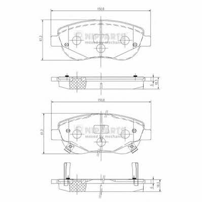 Nipparts N3602135 Brake Pad Set, disc brake N3602135