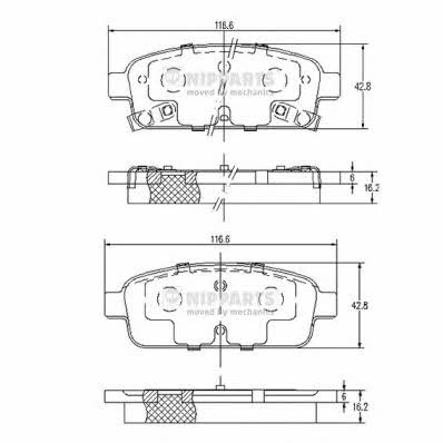 Nipparts N3610906 Brake Pad Set, disc brake N3610906