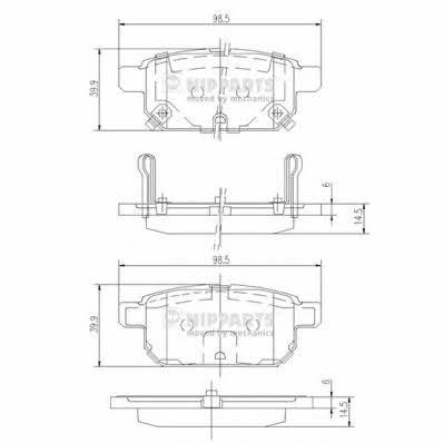 Nipparts N3618002 Brake Pad Set, disc brake N3618002